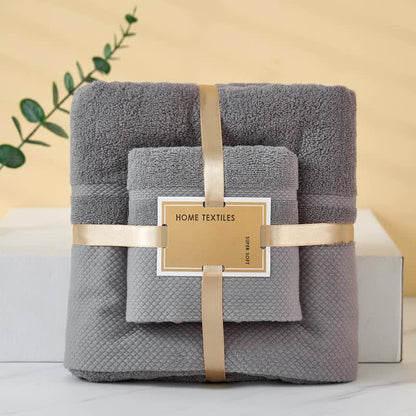Soft Beige Absorbent Towel Set - Wrap & Bath Towels