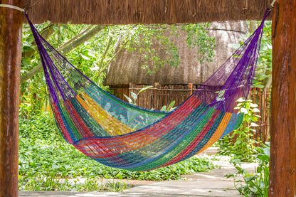 Queen Size Cotton Mexican Hammock in Coloring Color