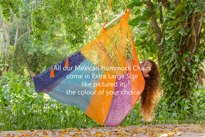 Extra Large Outdoor Cotton Mexican Hammock Chair In Confeti Colour