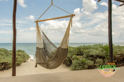 Extra Large Outdoor Cotton Mexican Hammock Chair in Dream Sands Colour