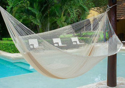 Jumbo Size Super Nylon Mexican Hammock In Cream Colour