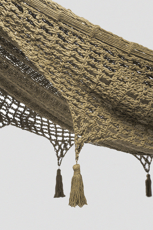 Outdoor Undercover Cotton Hammock Queen Size Cedar