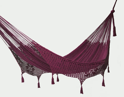 Outdoor Undercover Cotton Hammock Queen Size Maroon