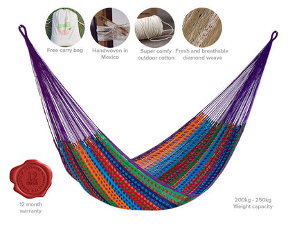 Outdoor Undercover Cotton Hammock Family Size Colorina