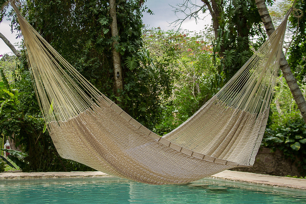 Outdoor Undercover Cotton Hammock Family Size Marble
