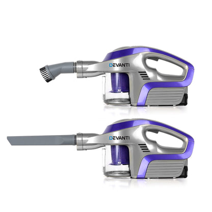 Compact Devanti Cordless Vacuum Cleaner - 150W Purple