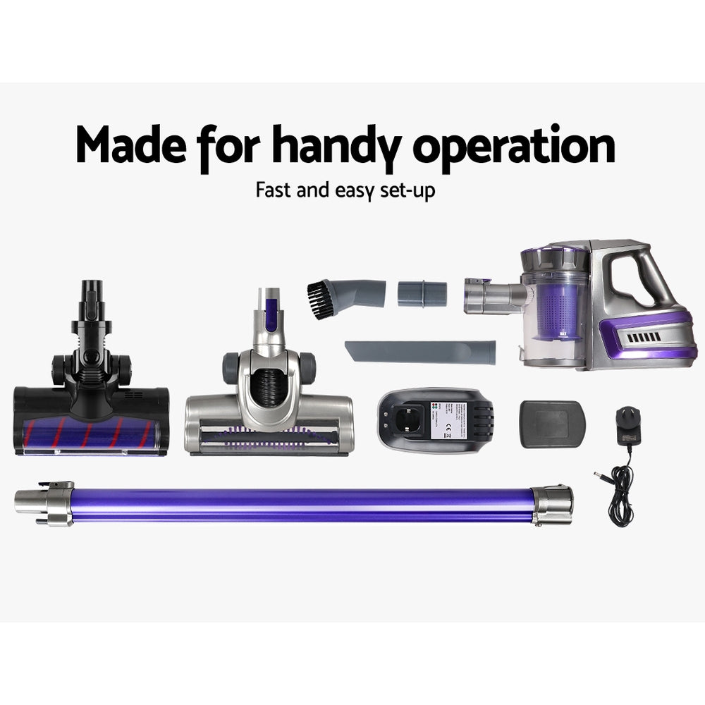 Durable Devanti Cordless Vacuum Cleaner with Roller Brush - 150W