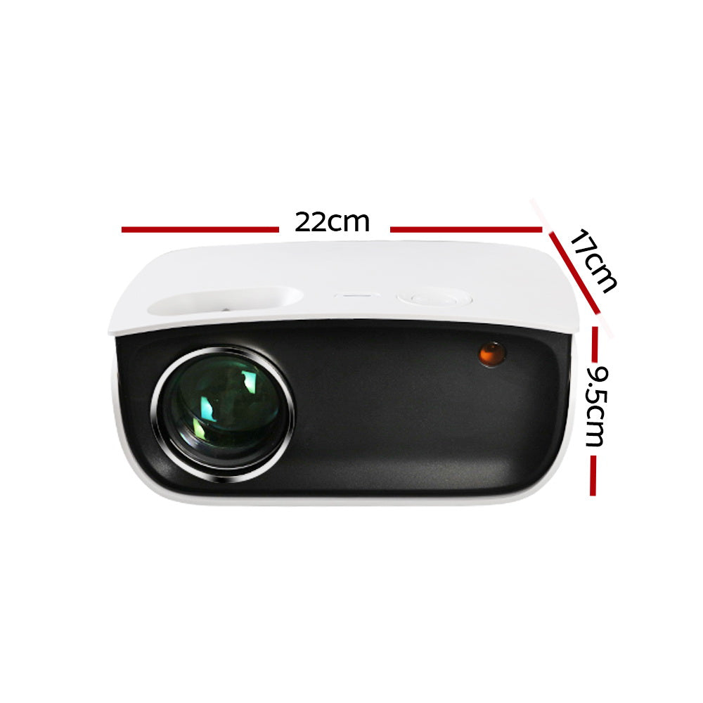 Portable Mini Video Projector 1080P Wifi Home Theater Hdmi White