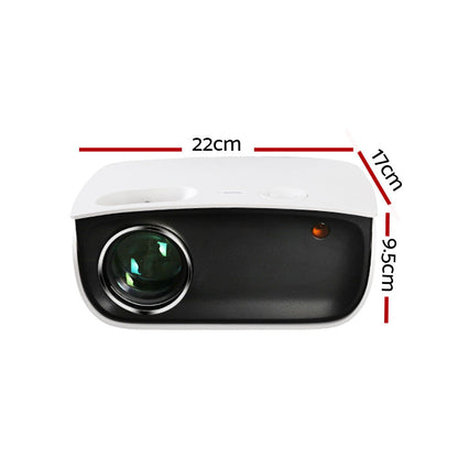 Portable Mini Video Projector 1080P Wifi Home Theater Hdmi White