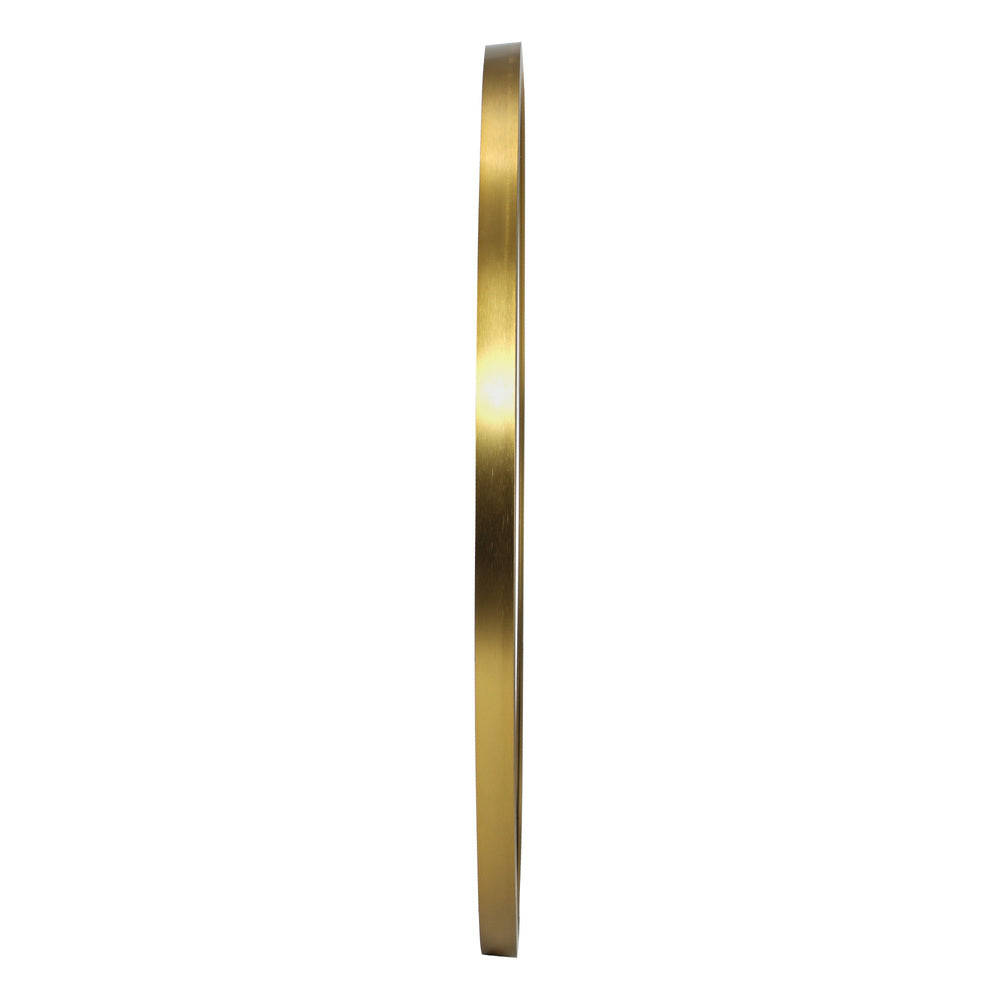 Round Wall Mirror Black & Gold Frame 80cm Modern Bathroom Bedroom Decor