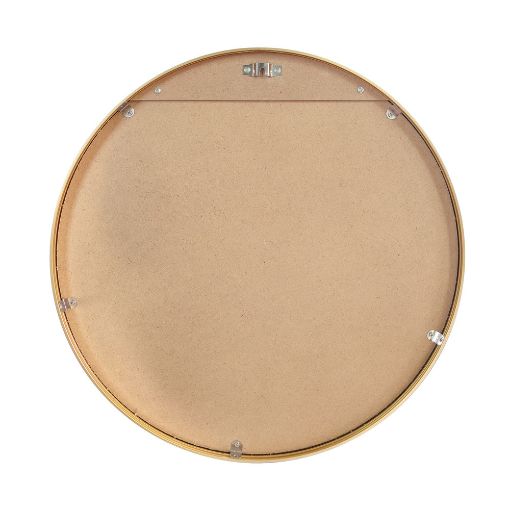 Round Wall Mirror Black & Gold Frame 80cm Modern Bathroom Bedroom Decor