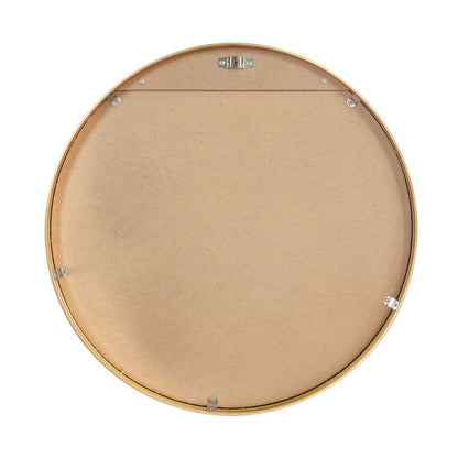 Round Wall Mirror Black & Gold Frame 80cm Modern Bathroom Bedroom Decor
