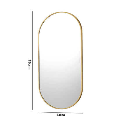 Wall Mirrors Oval Black 76x31cm