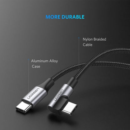 Usb-C To Angled Usb2.0-C Round Cable, 2M (Gray Black)