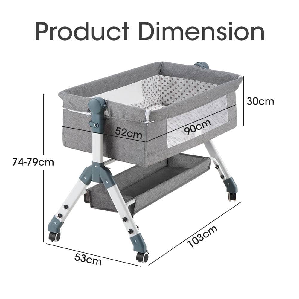 Baby Cot Crib Bed Portable Bassinet Bedside Sleeper Adjustable