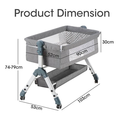 Baby Cot Crib Bed Portable Bassinet Bedside Sleeper Adjustable