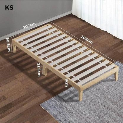 Bed Frame King Single Pine Wood Bed Base
