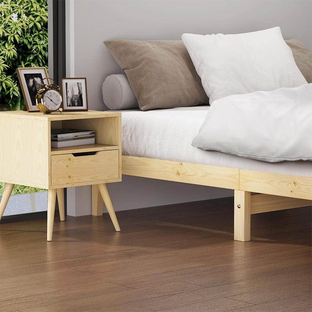 Bed Frame King Single Pine Wood Bed Base