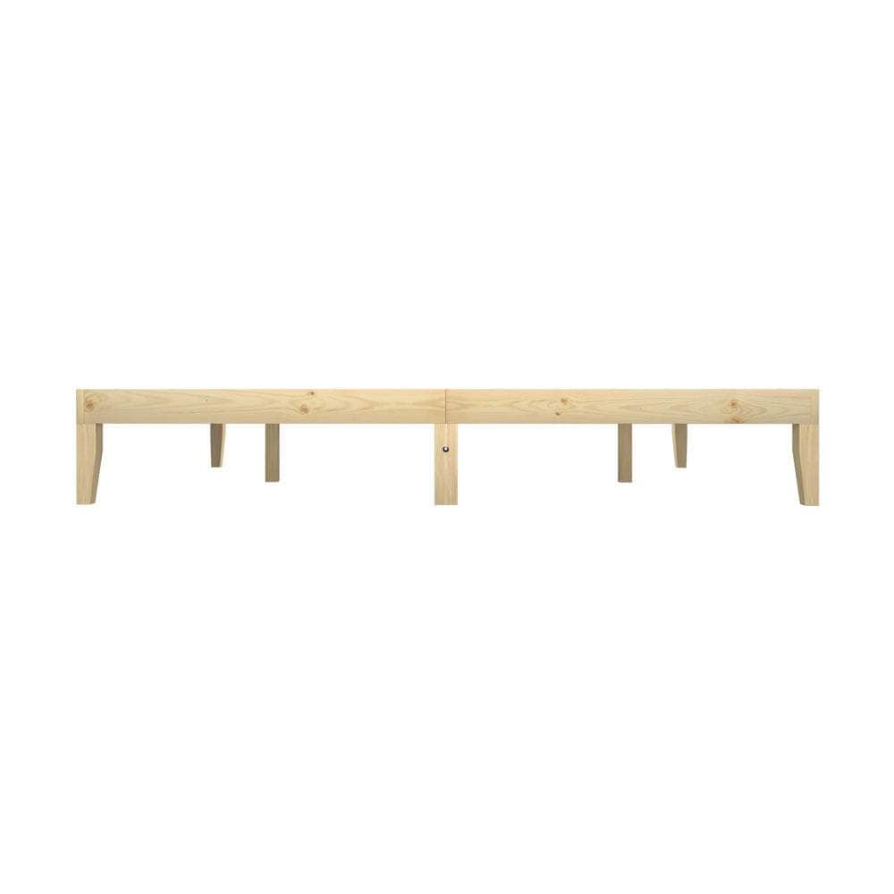 Bed Frame King Size Pine Wood Bed Base