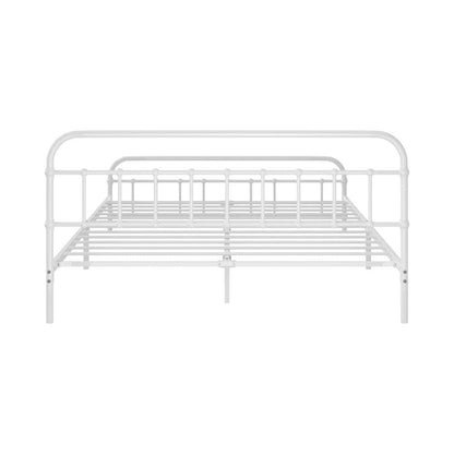 Bed Frame Metal Queen Size Bed Platform White
