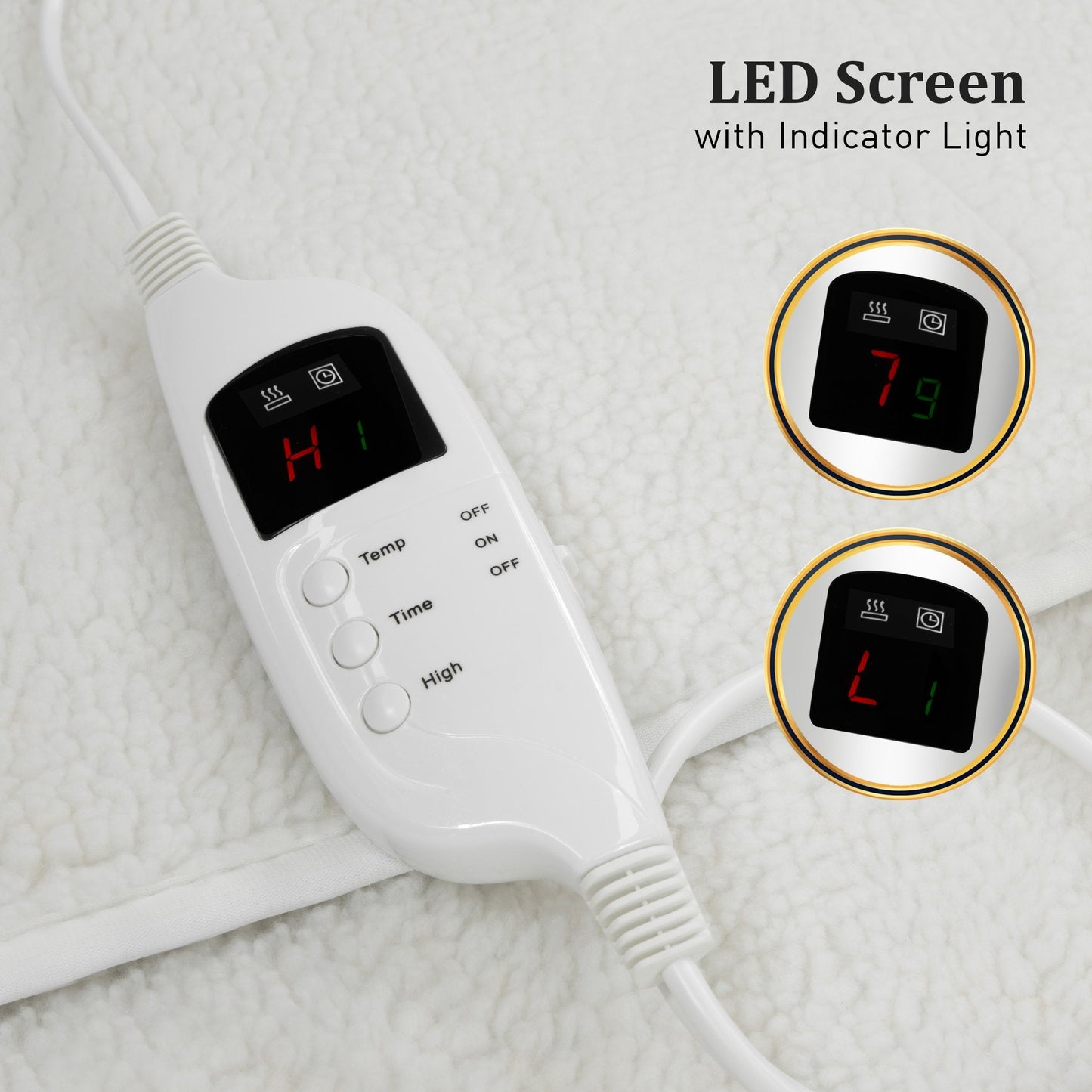 Heated Electric Blanket Fitted Fleece Underlay Throw - Double
