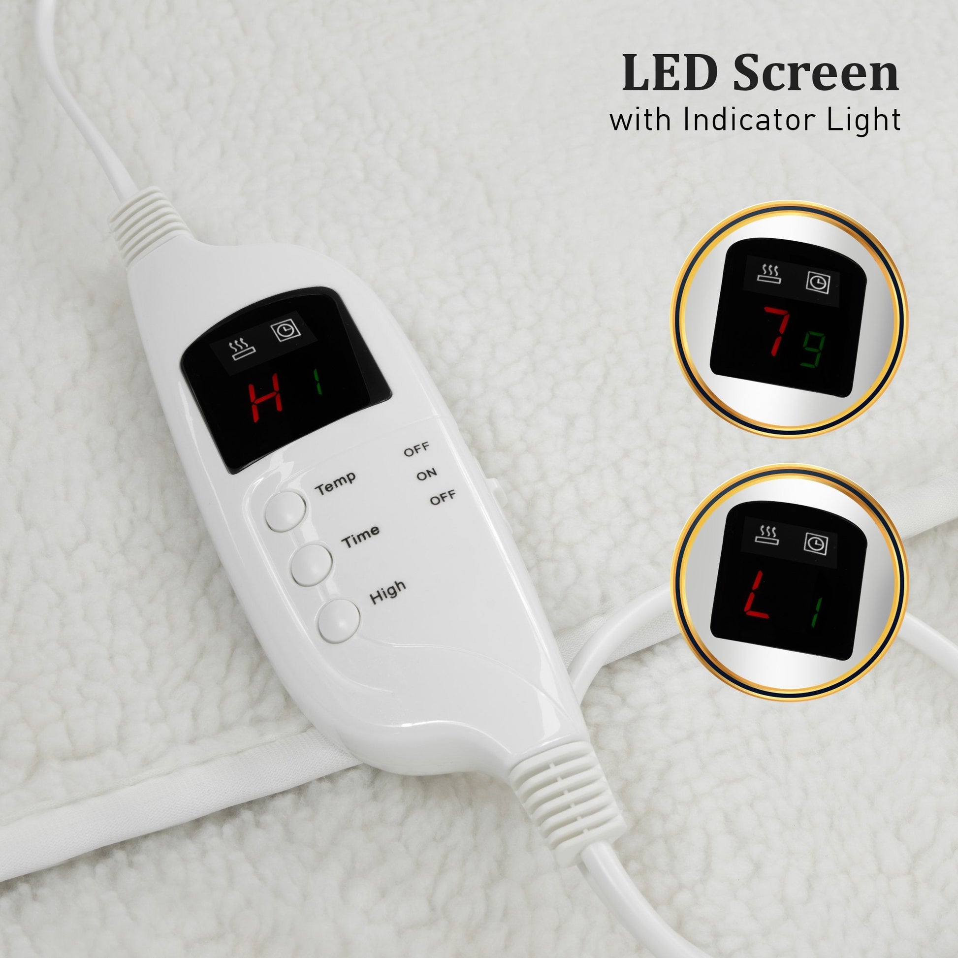 Heated Electric Blanket Fitted Fleece Underlay Throw - Double