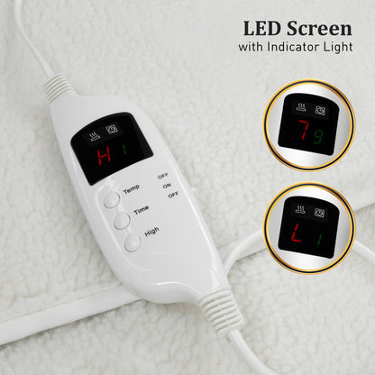 Heated Electric Blanket Fitted Fleece Underlay Throw Single