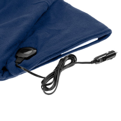 Heated electric car blanket -navy blue