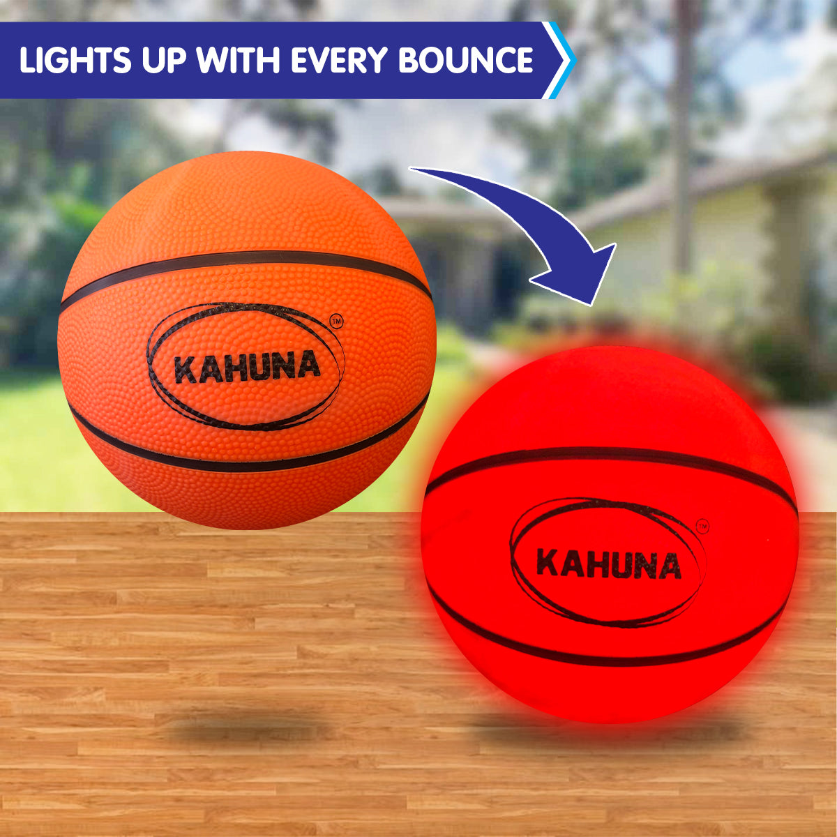 Kahuna Basketball L.E.D Glow Light Up Trampoline Ball