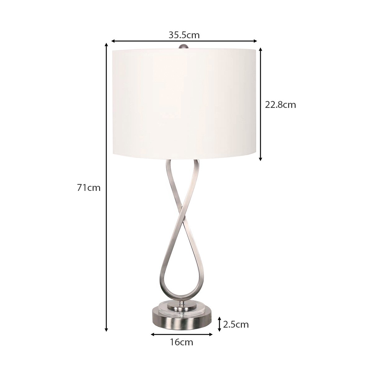 Contemporary Brilliance Nickel Finish Table Lamp