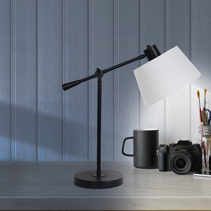 Adjustable Elegance: Black Metal Table Lamp