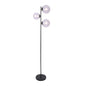 3-Light Black Metal Floor Lamp