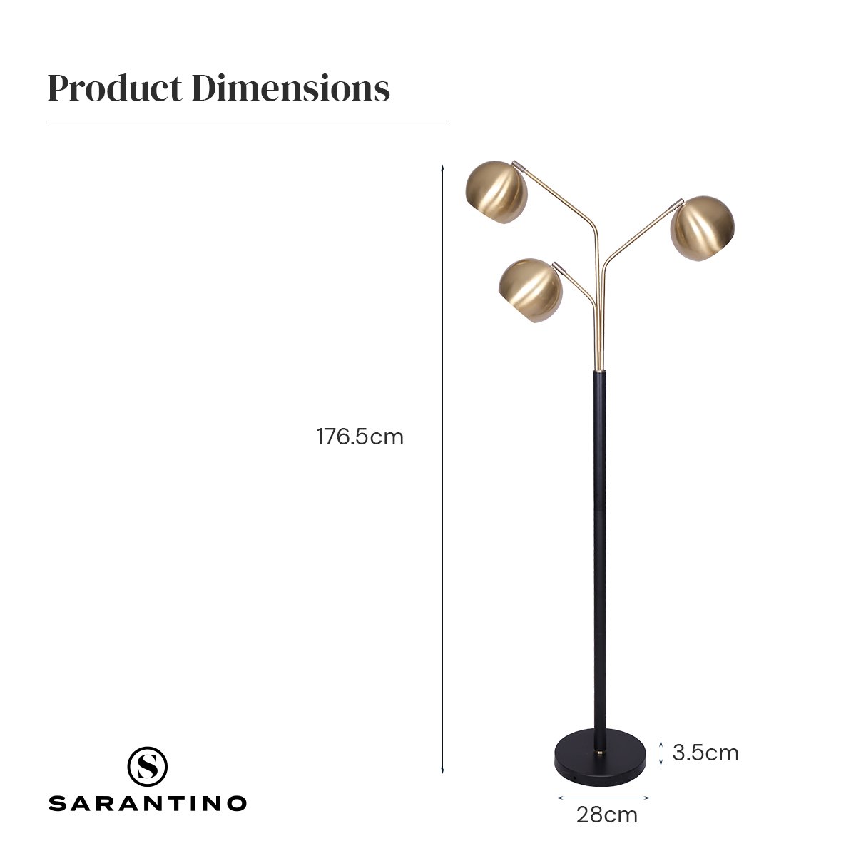 Adjustable 3-Arm Arc Lamp