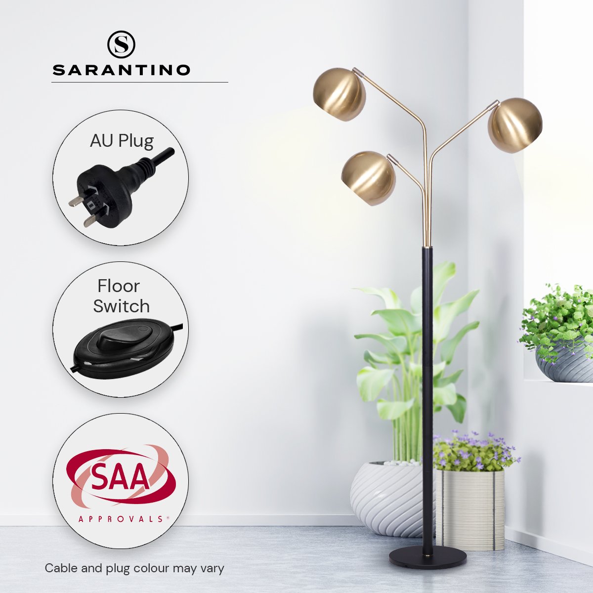 Adjustable 3-Arm Arc Lamp