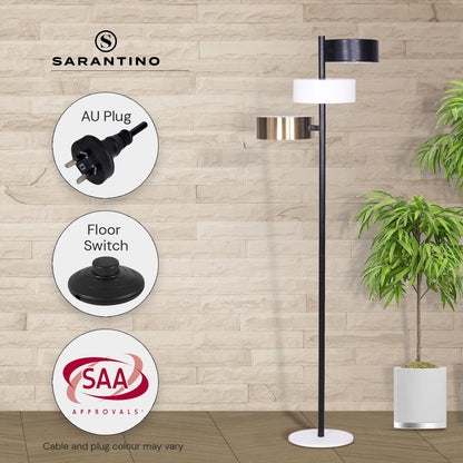 Metal Floor Lamp with 3 Swirl Shades
