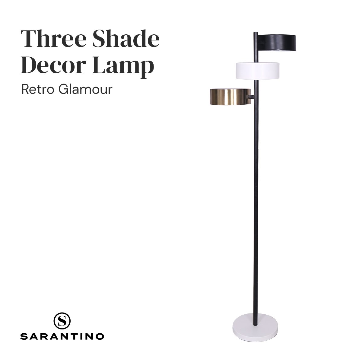 Metal Floor Lamp with 3 Swirl Shades