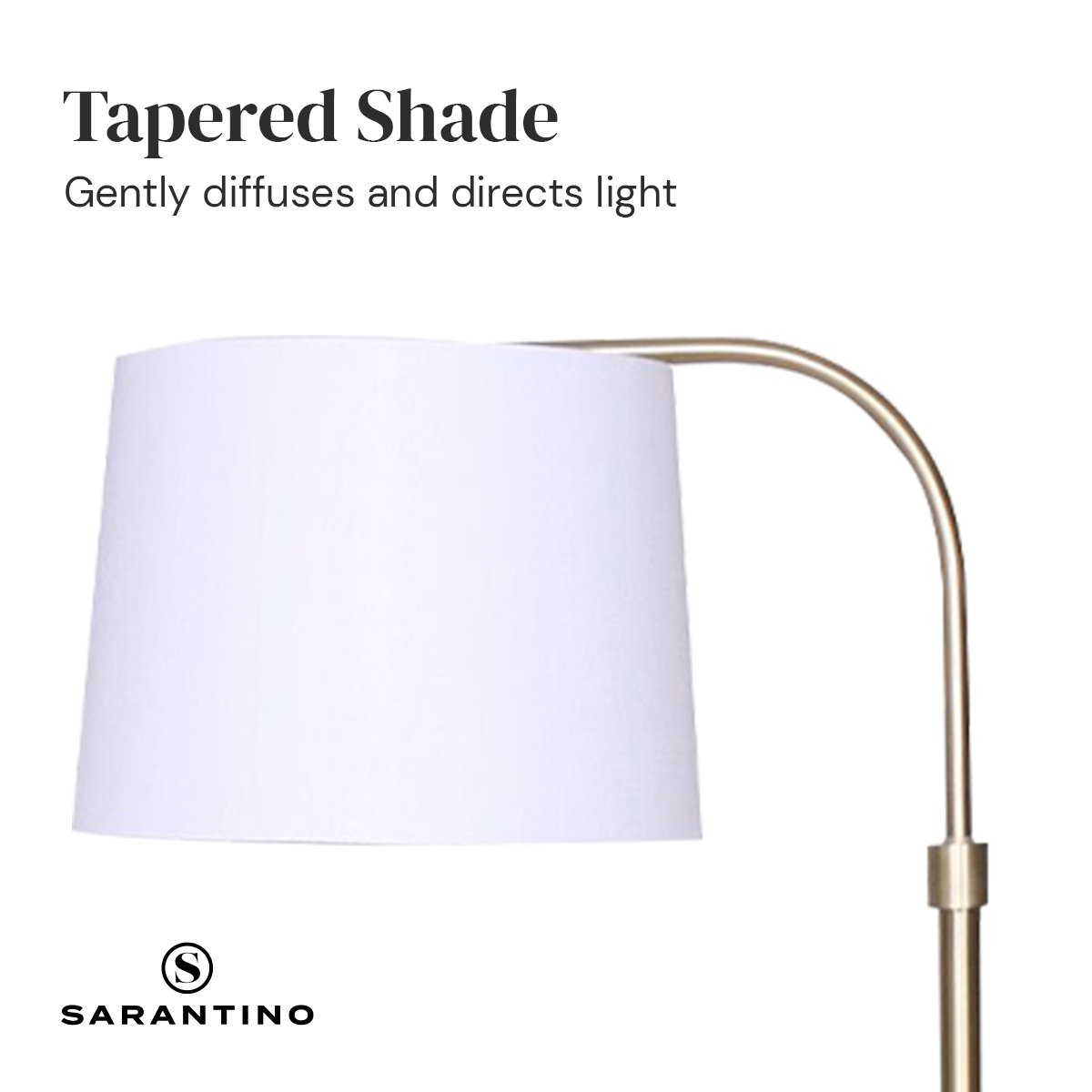Metal Floor Lamp Brass Finish Adjustable Height