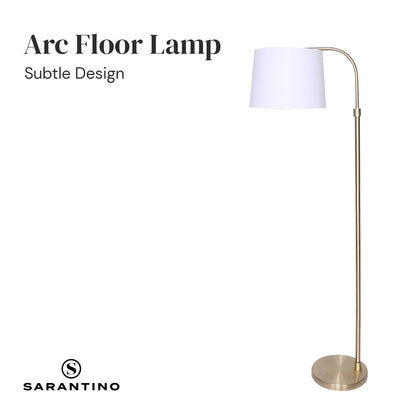 Metal Floor Lamp Brass Finish Adjustable Height