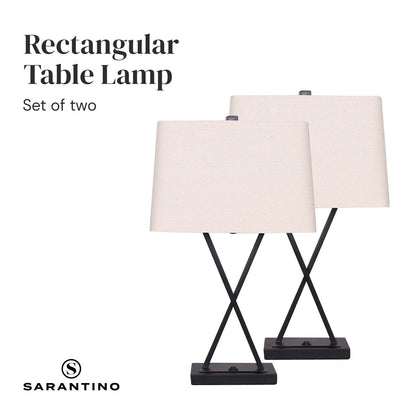 Metal Table Lamp with X Stand