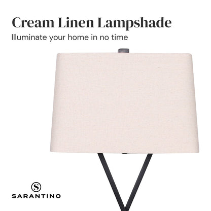 Metal Table Lamp with X Stand