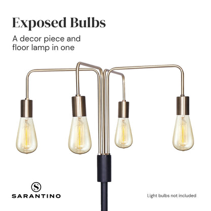 Illuminate Your Space: 4-Light Industrial Floor Lamp