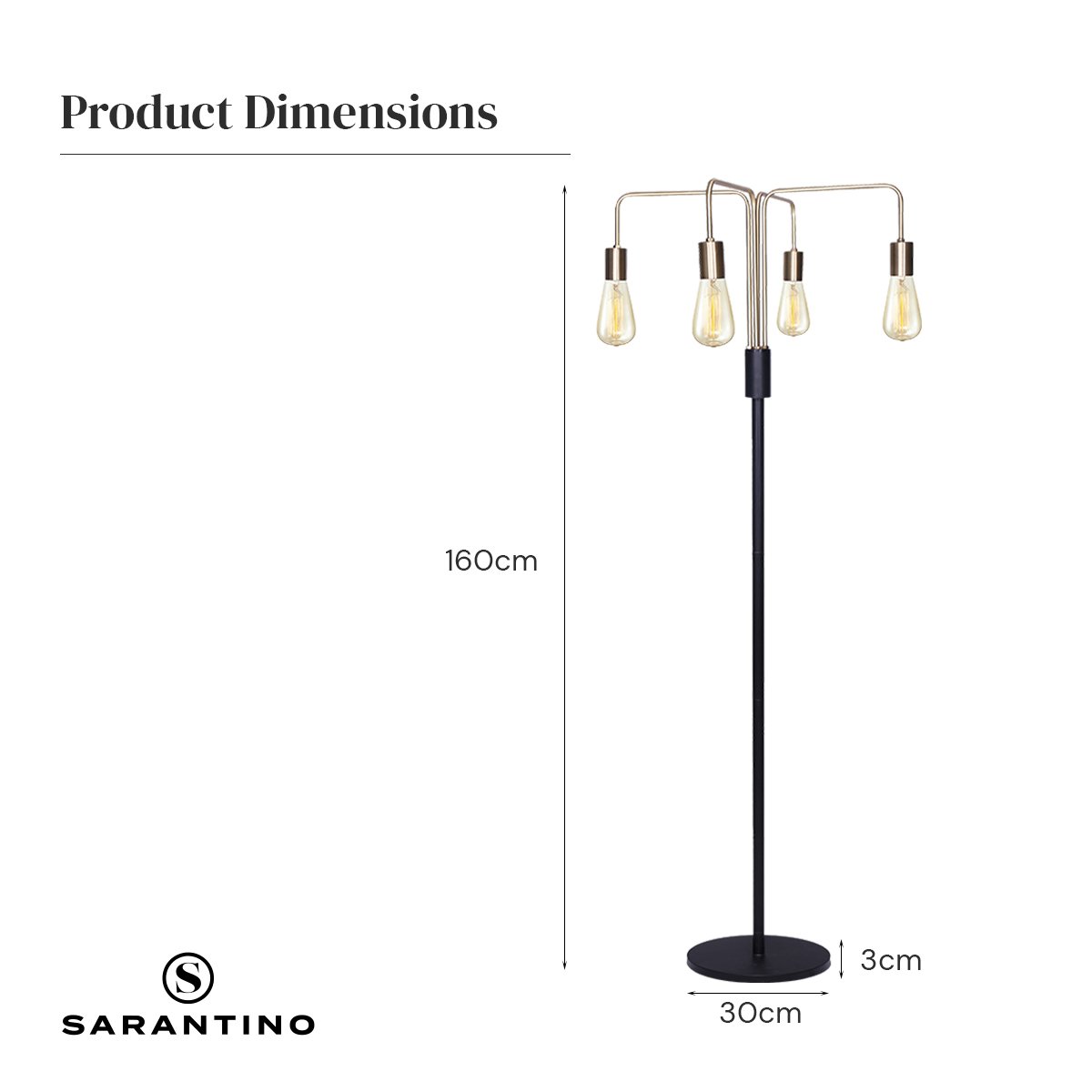 Illuminate Your Space: 4-Light Industrial Floor Lamp