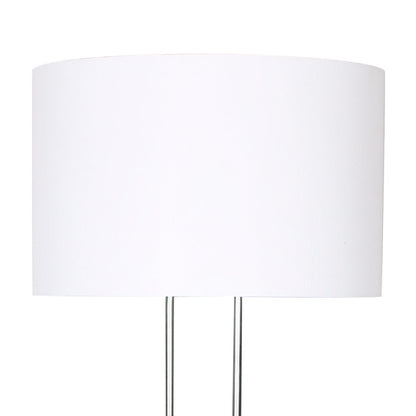 Brushed Nickel Height-Adjustable Metal Floor Lamp