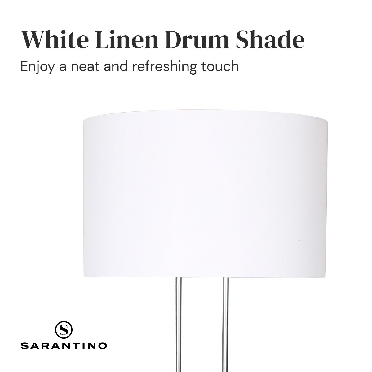 Brushed Nickel Height-Adjustable Metal Floor Lamp
