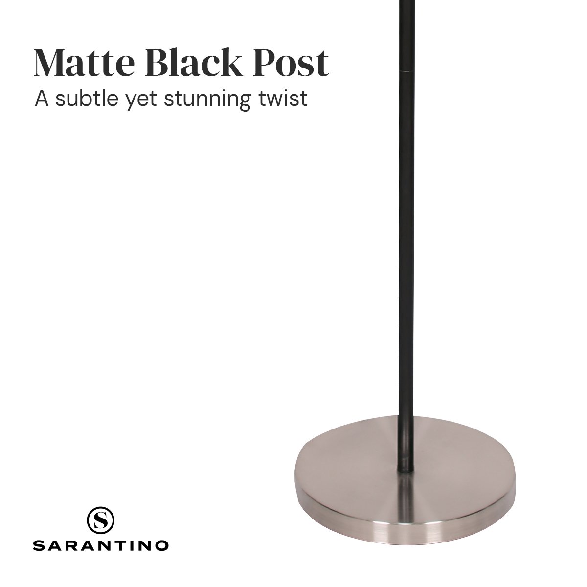 3-Shade Metal Floor Lamp Nickel & Matte Black Finish