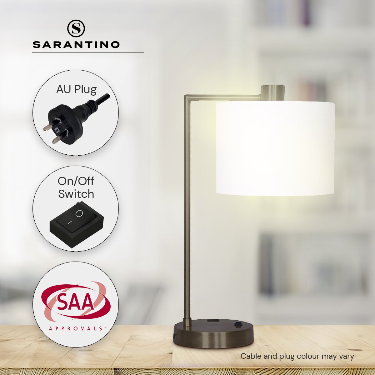 Metal Task Lamp with USB Port - Bronze