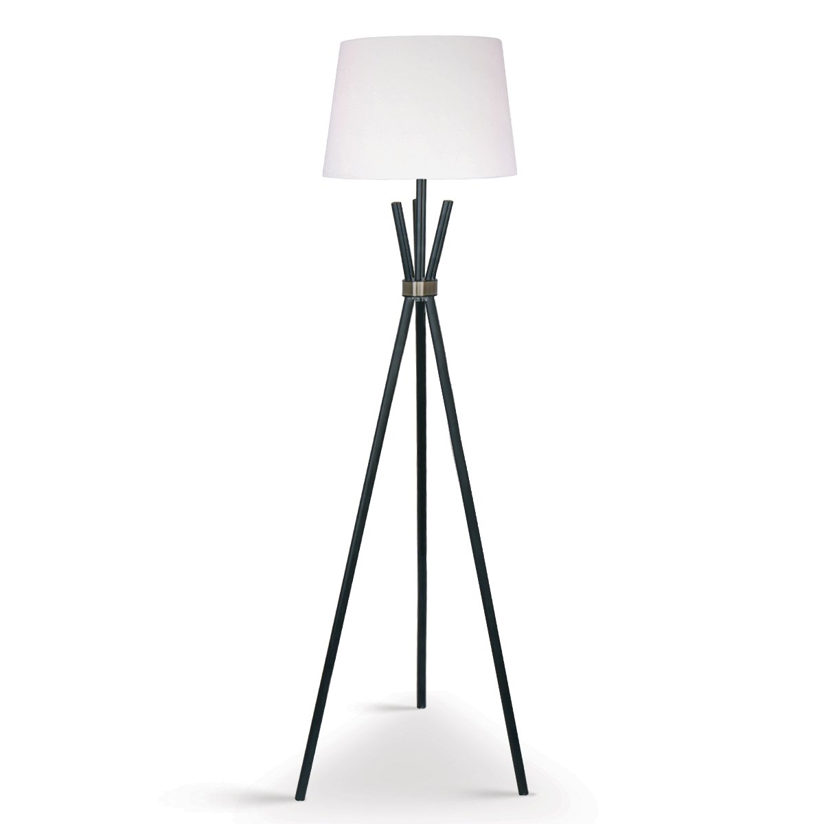 Tripod Floor Lamp In Metal And Antique Brass