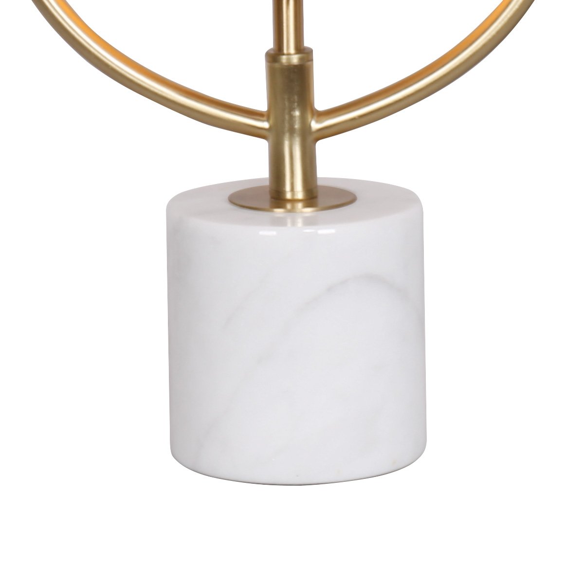 Orange Glass Table Lamp with White Marble Base