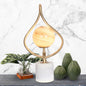 Orange Glass Table Lamp with White Marble Base