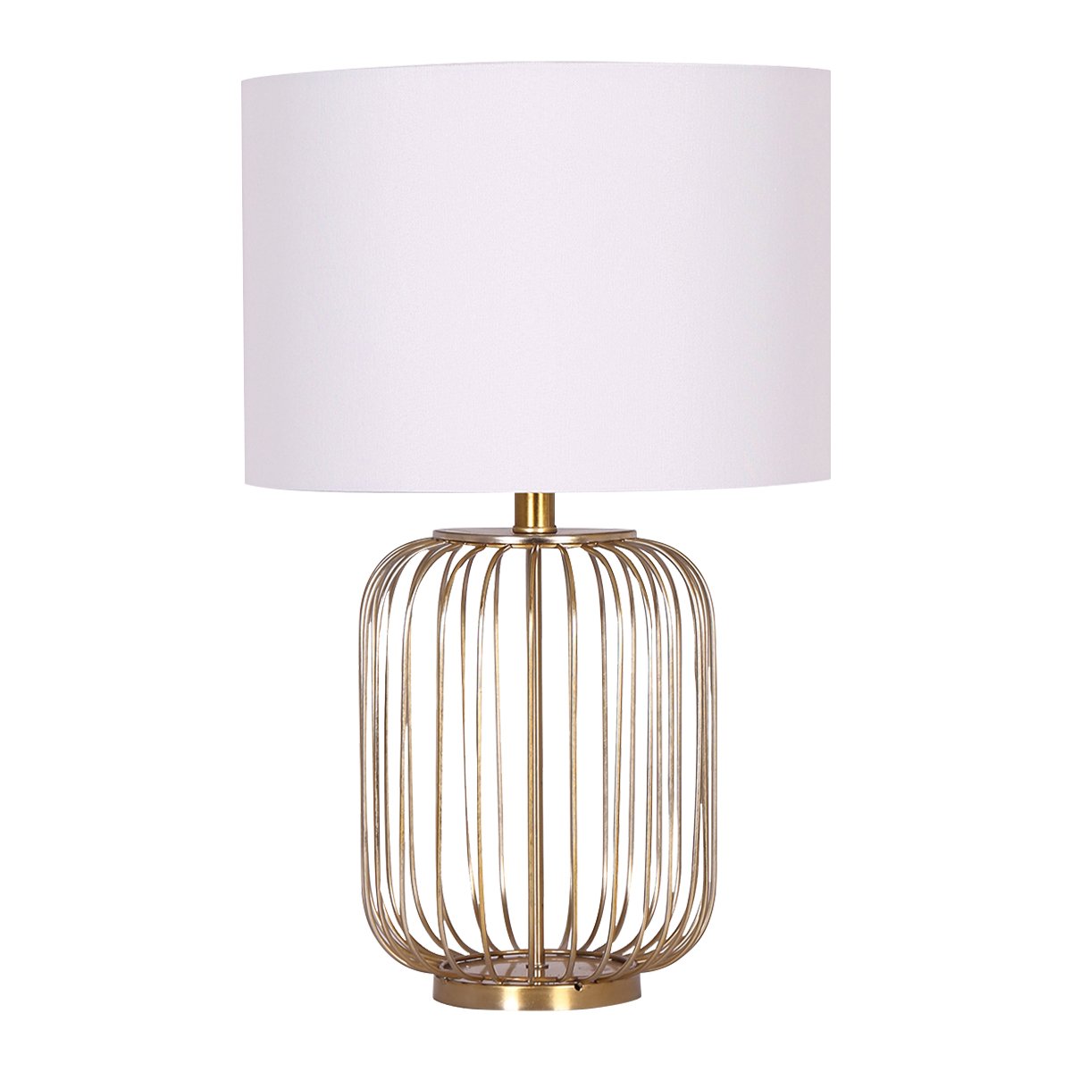 Rose Gold Table Lamp With Linen Drum Shade